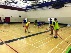 Floorball players practice during a training session at Horton High School in Greenwich, Kings Co., in November. (Contributed)