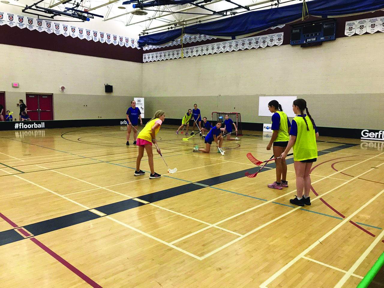 Floorball players practice during a training session at Horton High School in Greenwich, Kings Co., in November. (Contributed)